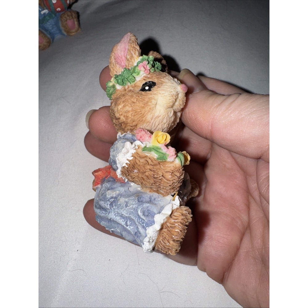 RARE Cottontail Collection Happy Easter Set Of‎ 4 / 3" 2 Boys/2 Girls - Picture 9 of 13